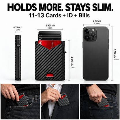SlimCard™ Pro — RFID Pop-Up Wallet