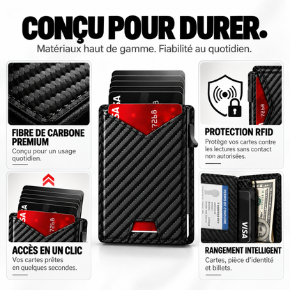 SlimCard™ Pro — Portefeuille Pop-Up Anti-RFID