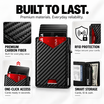 SlimCard™ Pro — RFID Pop-Up Wallet