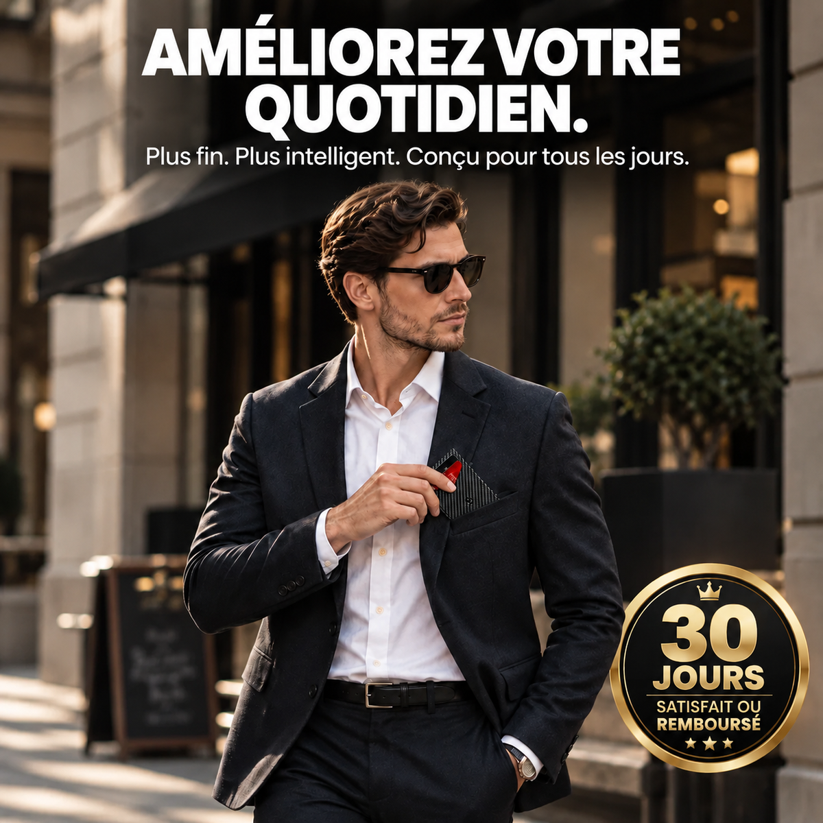 SlimCard™ Pro — Portefeuille Pop-Up Anti-RFID