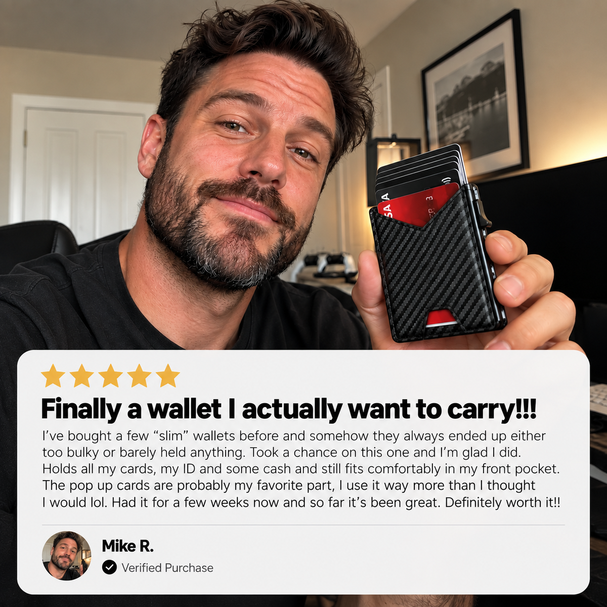 SlimCard™ Pro — RFID Pop-Up Wallet